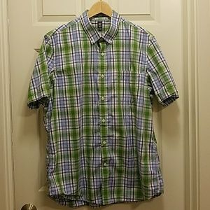 🛍14th & Union green/blue plaid casual button-down